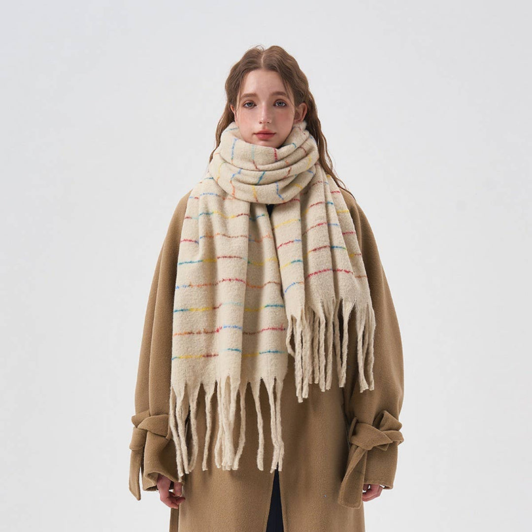 Gradient Soft Striped Scarf for Winter_CWASC2322 - Baycreek & Co
