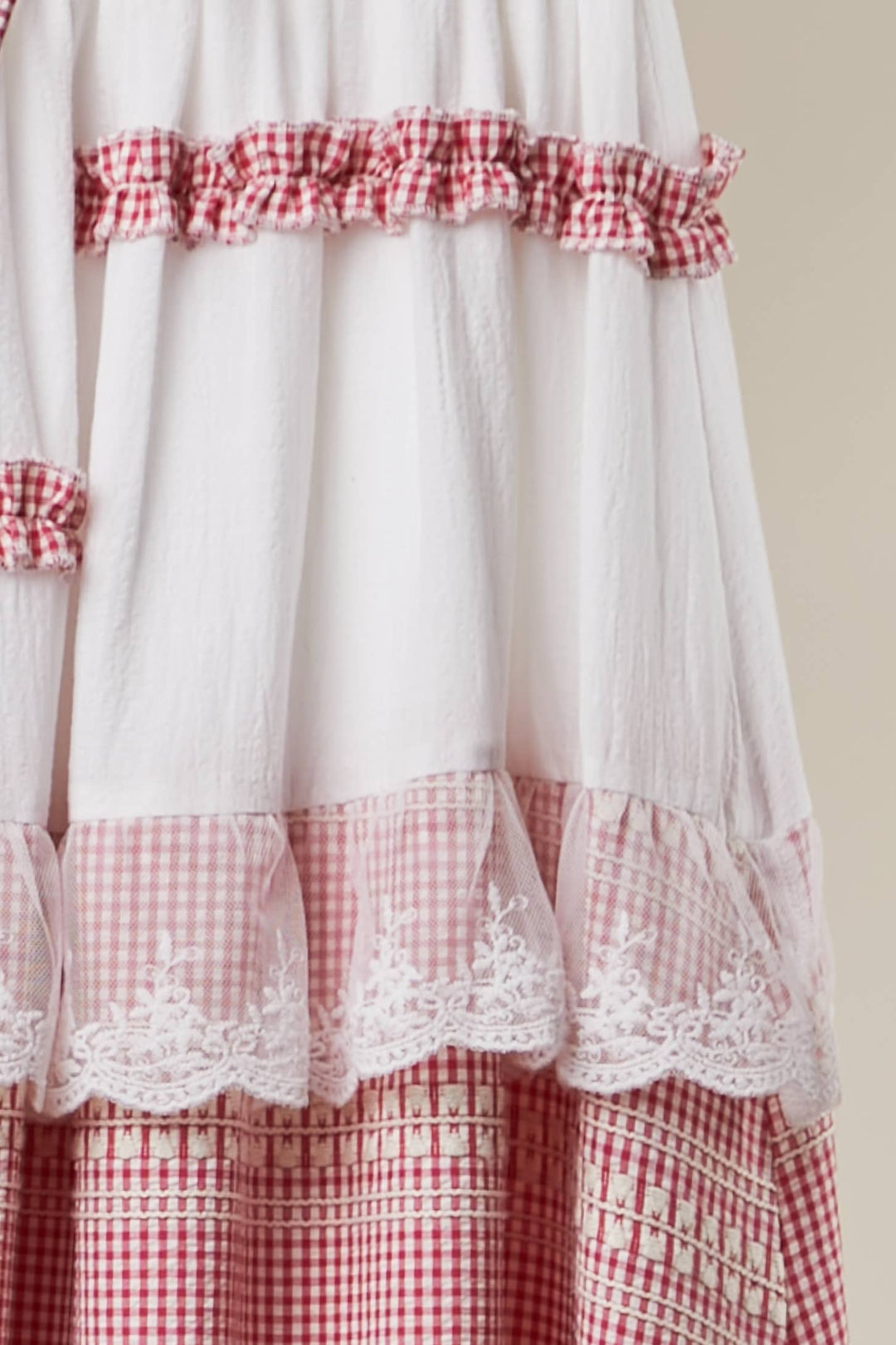 Gingham Lace Ruffle Skirt - Baycreek & Co