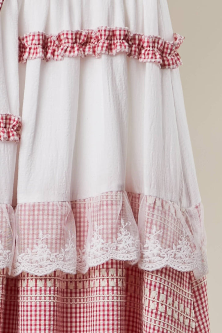 Gingham Lace Ruffle Skirt - Baycreek & Co