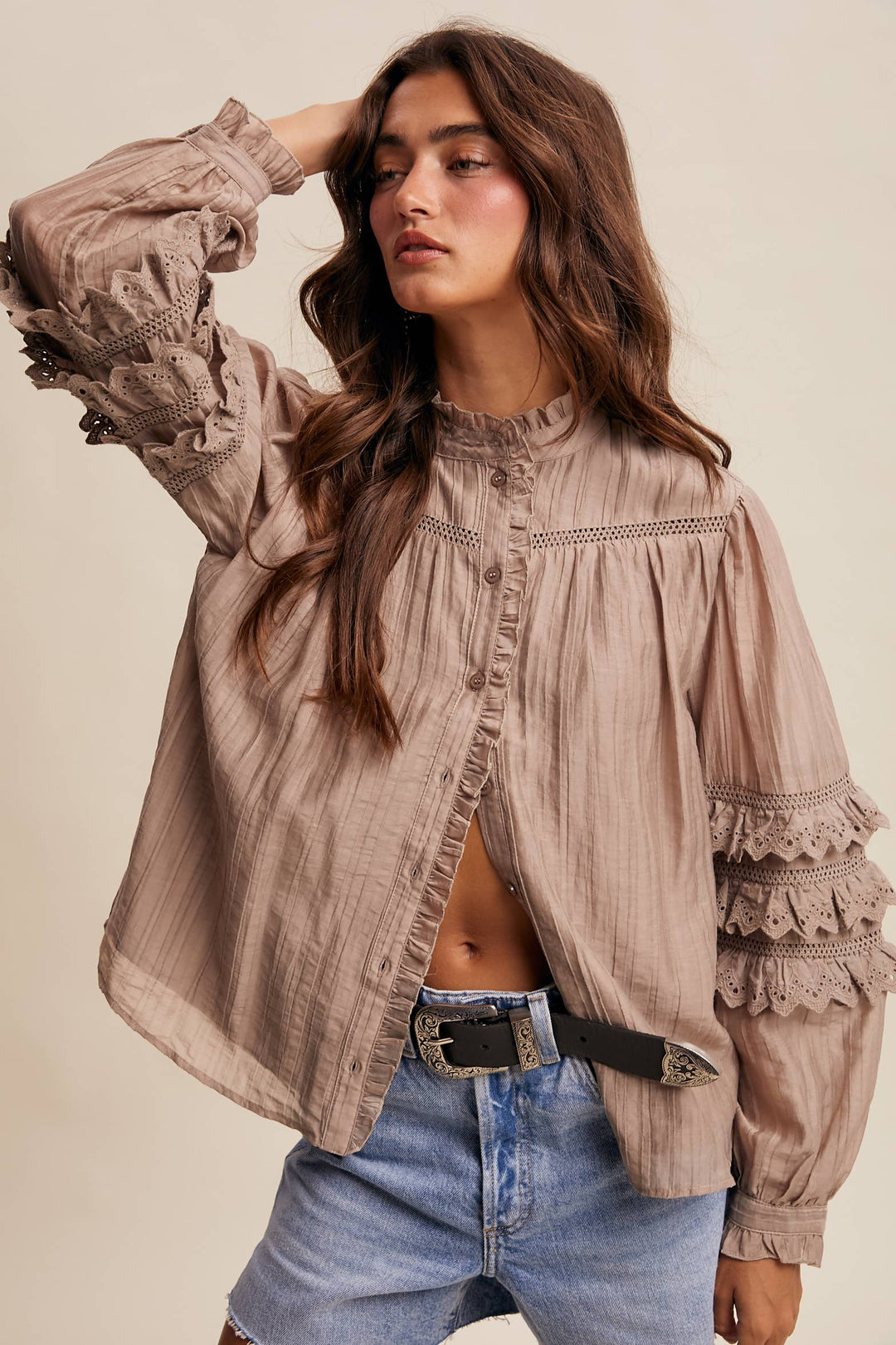 Clover Pintuck Blouse - Baycreek & Co