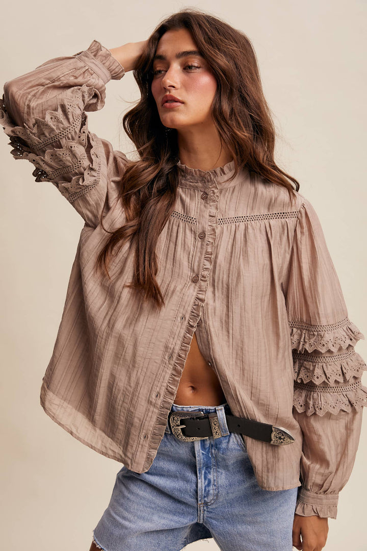 Clover Pintuck Blouse - Baycreek & Co