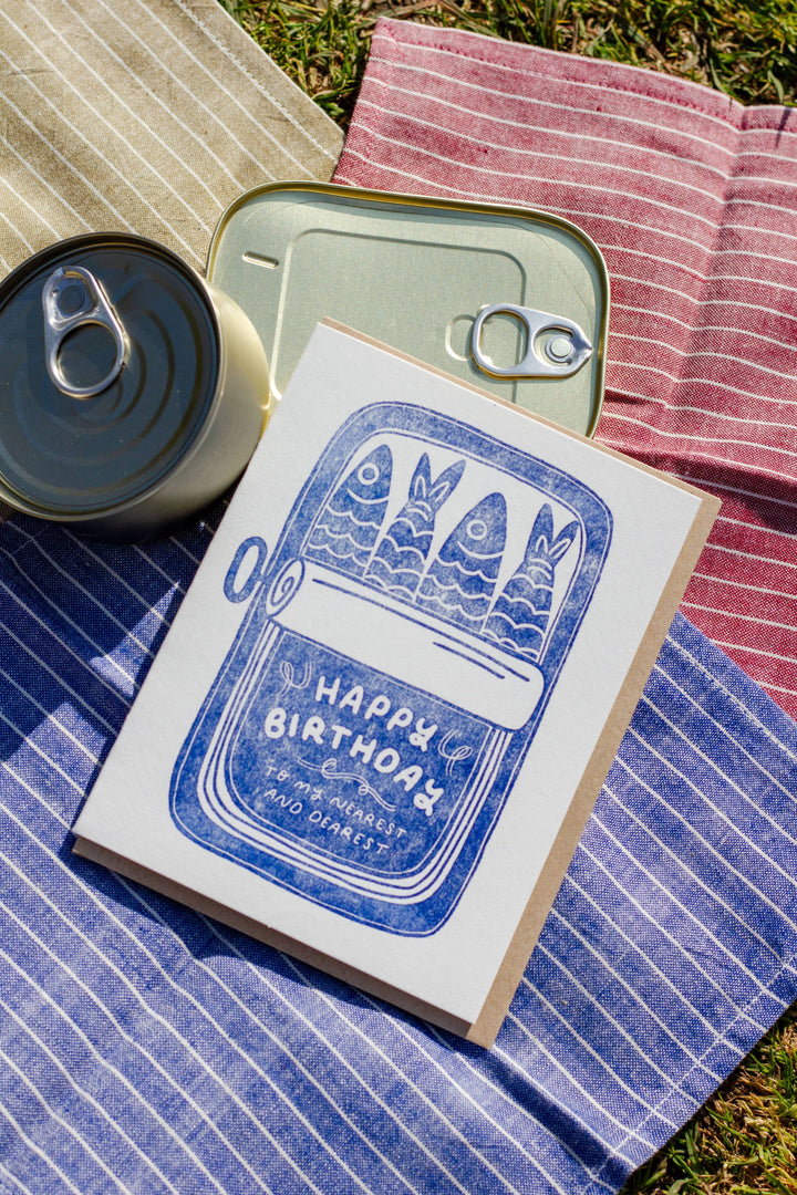 Happy Birthday Sardines Card Tinned Fish - Baycreek & Co