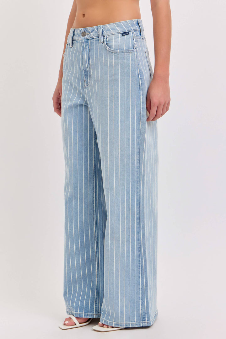 Striped Low Waisted Baggy Wide Leg - Baycreek & Co