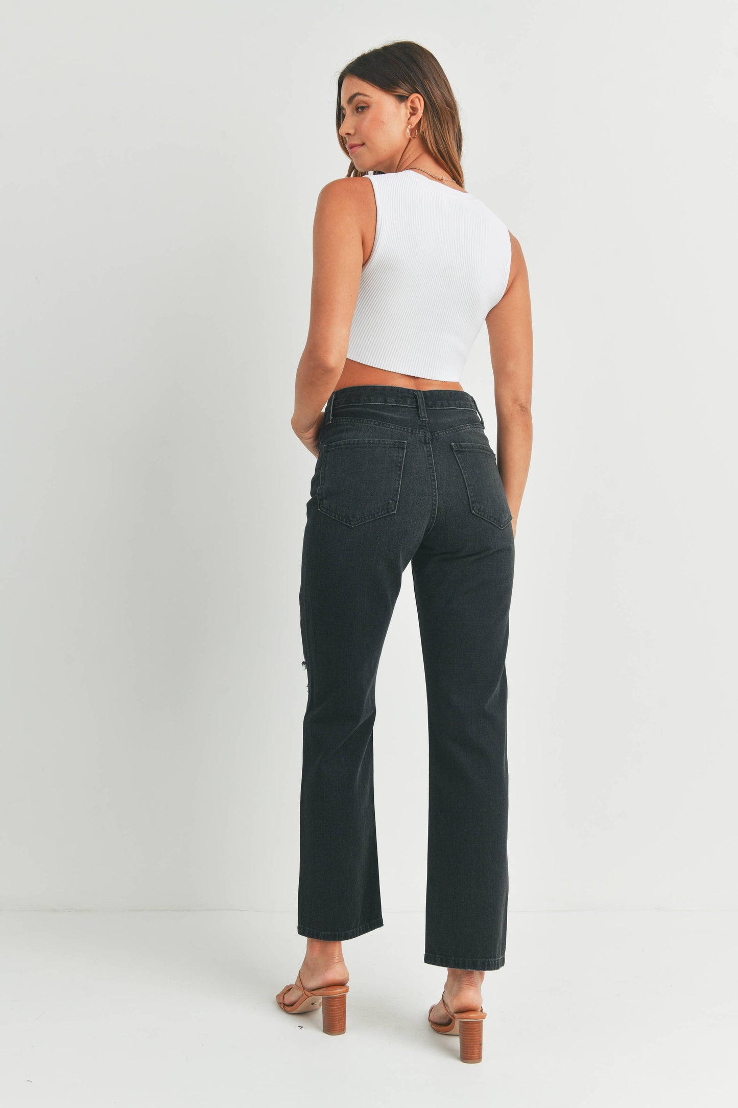 High Rise Long Straight Jean