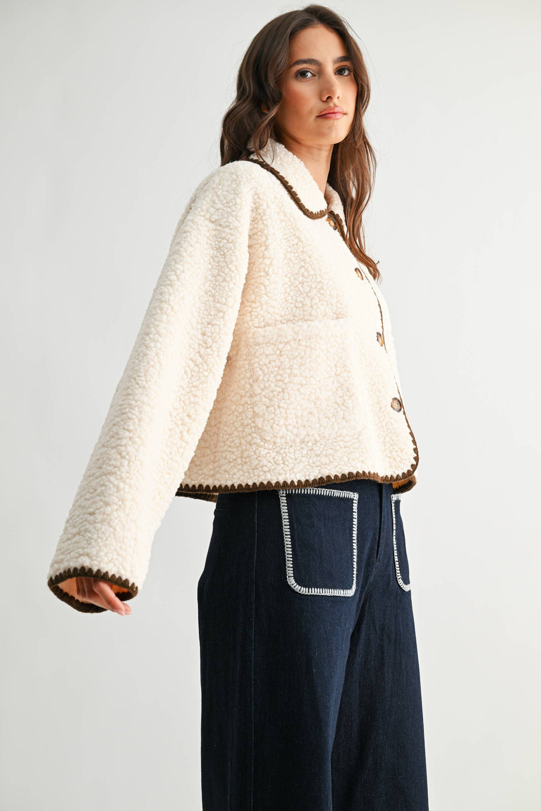 Trim Sherpa Jacket - Baycreek & Co