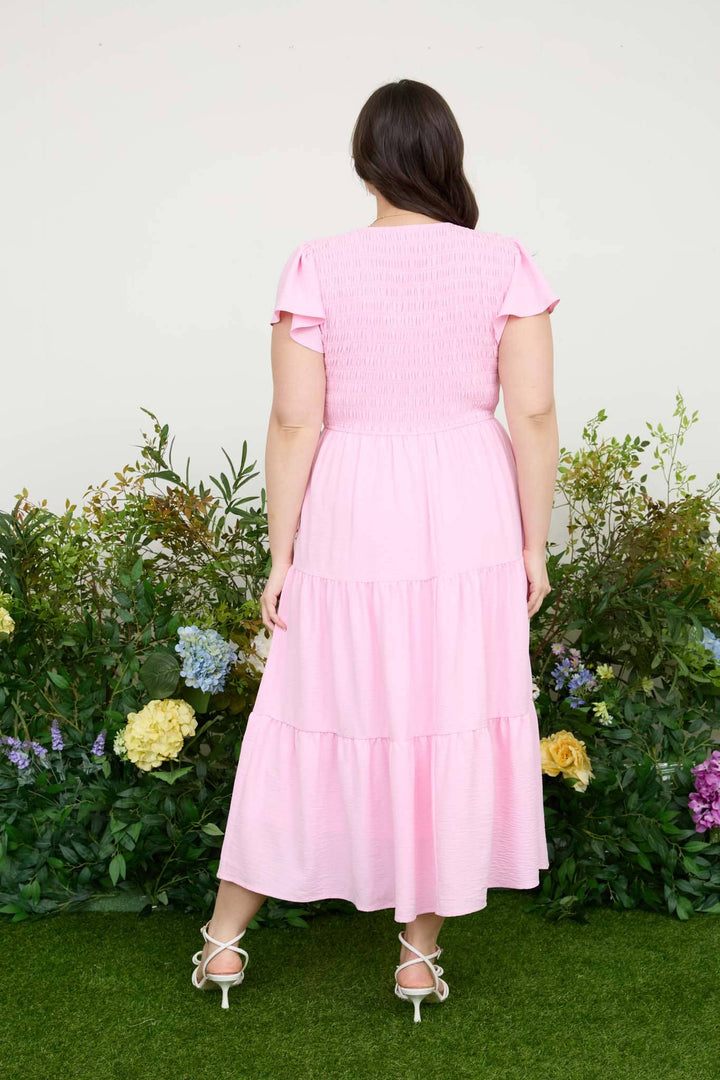 Plus Daphnia Flutter Sleeve Dress - Baycreek & Co
