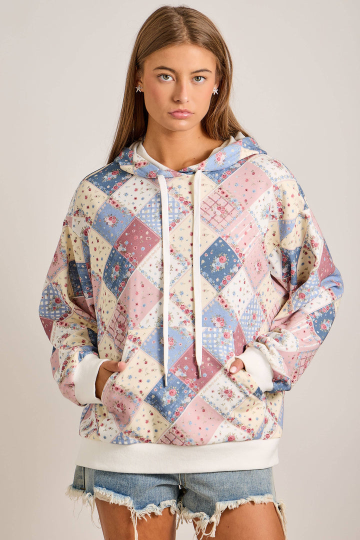 Patchwork Quilted Hoodie