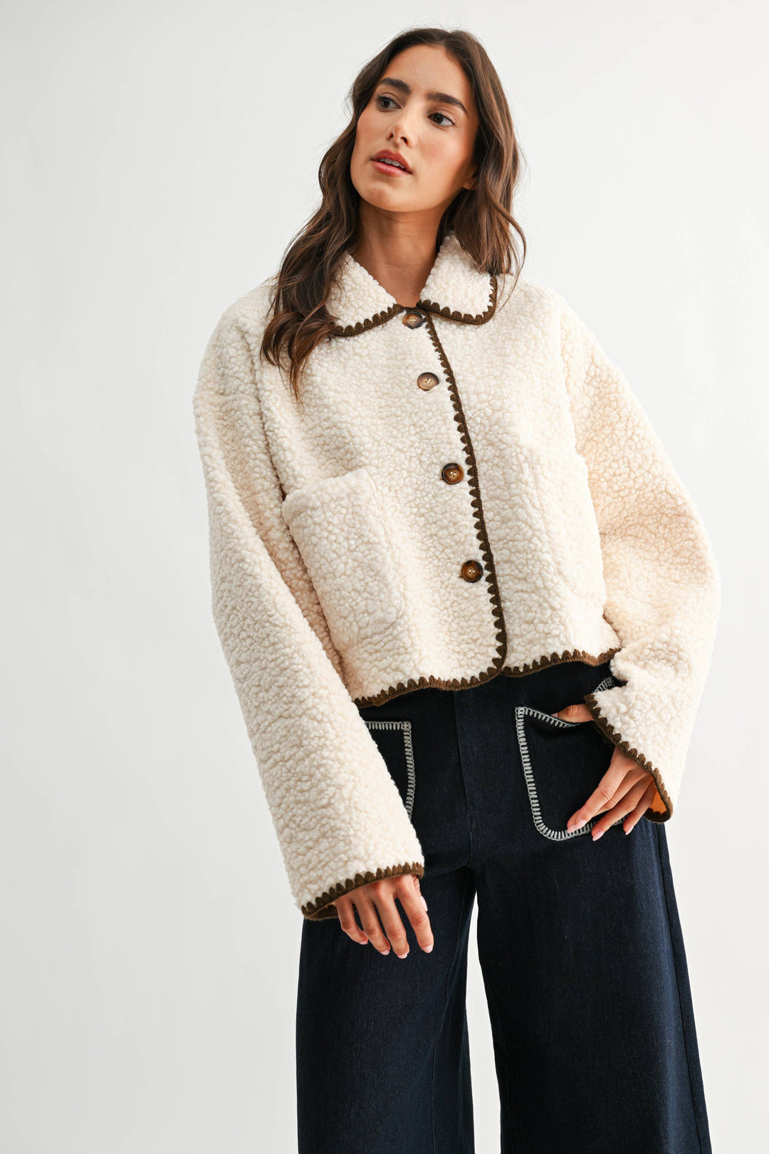 Trim Sherpa Jacket - Baycreek & Co