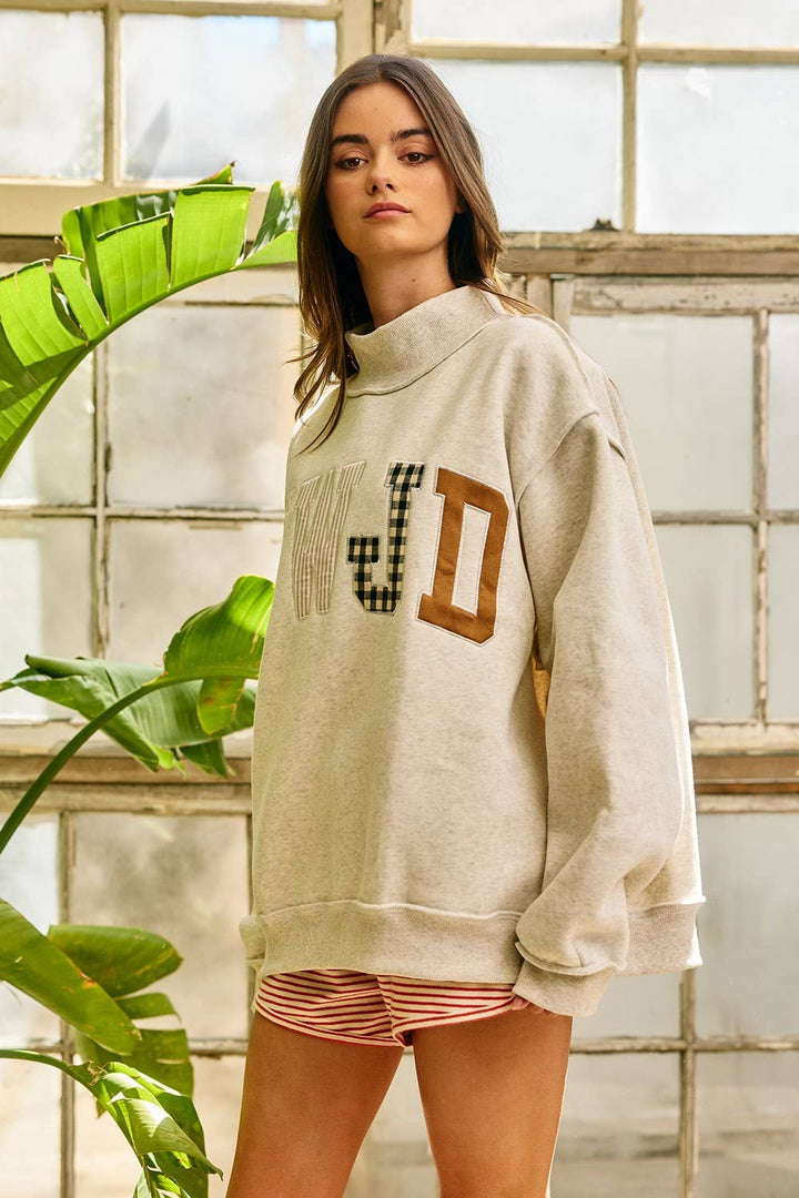 IT2594E-WWJD1 | WWJD Embroidered Mock-neck Sweatshirt - Baycreek & Co