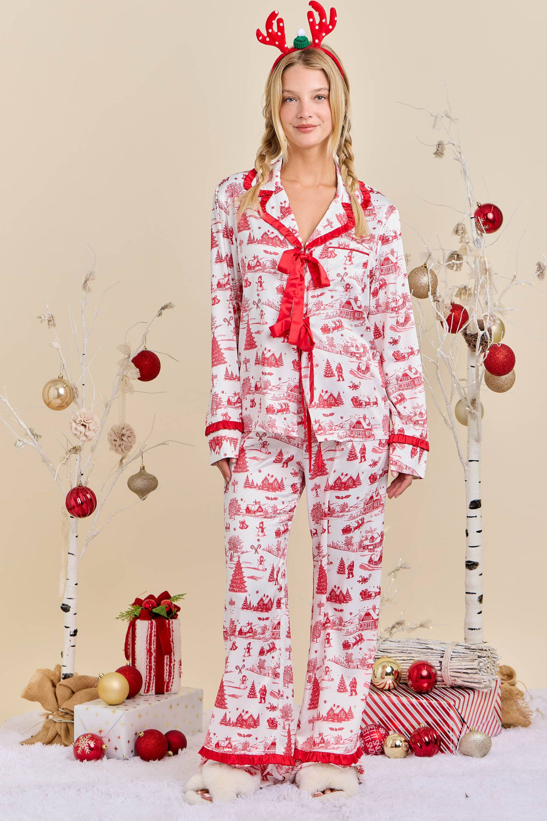 Festive Bow Pajama Set