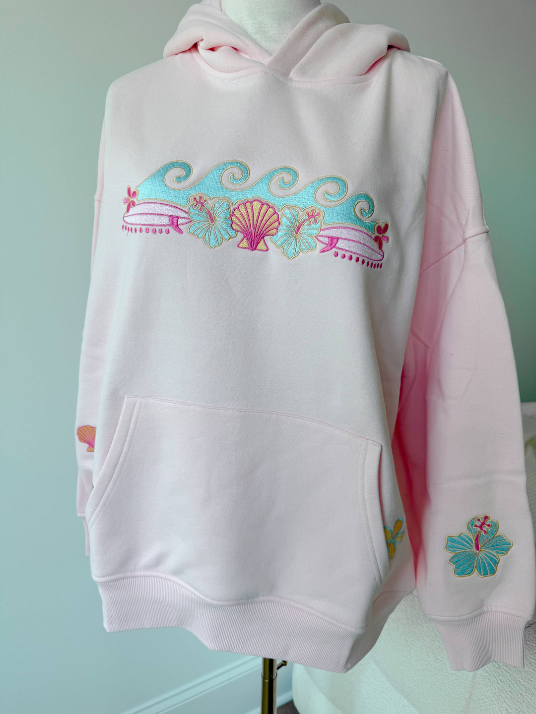 Meet Me At The Beach Sunset Embroidered Hoodie - Baycreek & Co