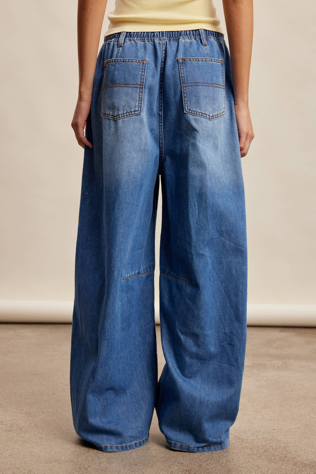 Drawstring Wide-Leg Denim Pants LP0278 - Baycreek & Co