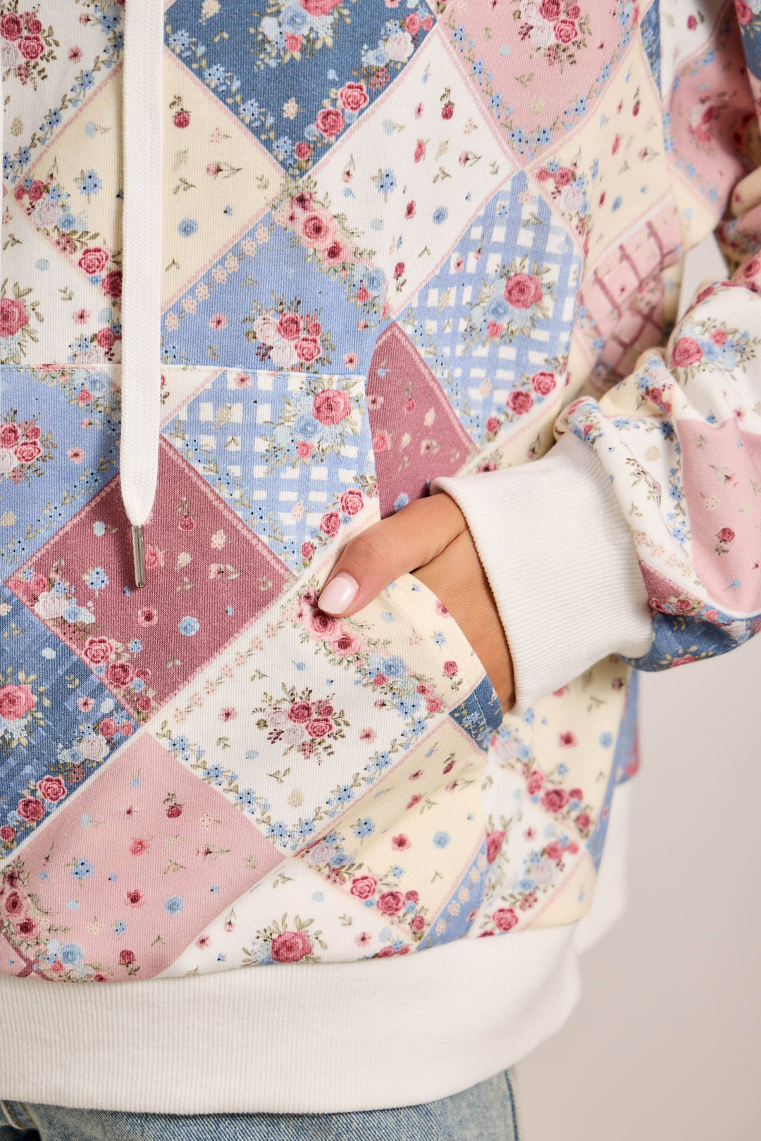 Patchwork Quilted Hoodie