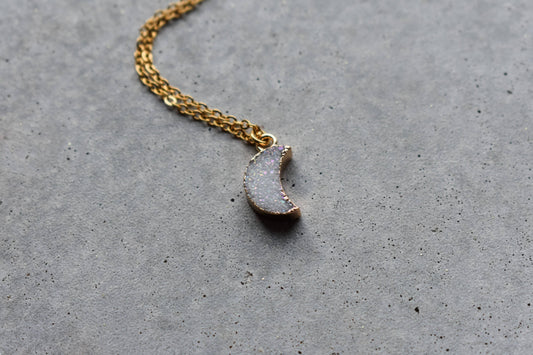 Druzy Moon Necklace