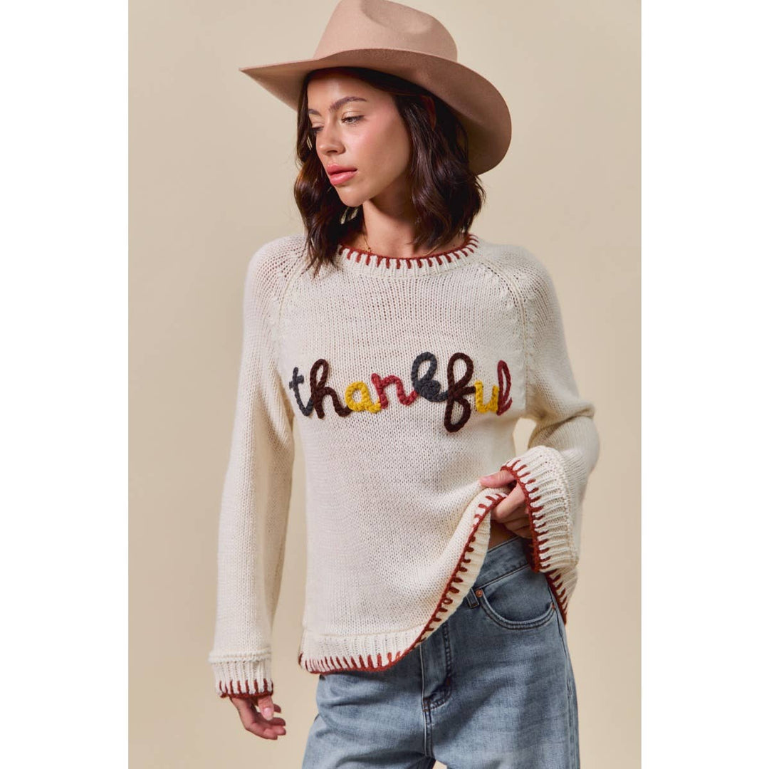 “Thankful” Sweater - Baycreek & Co