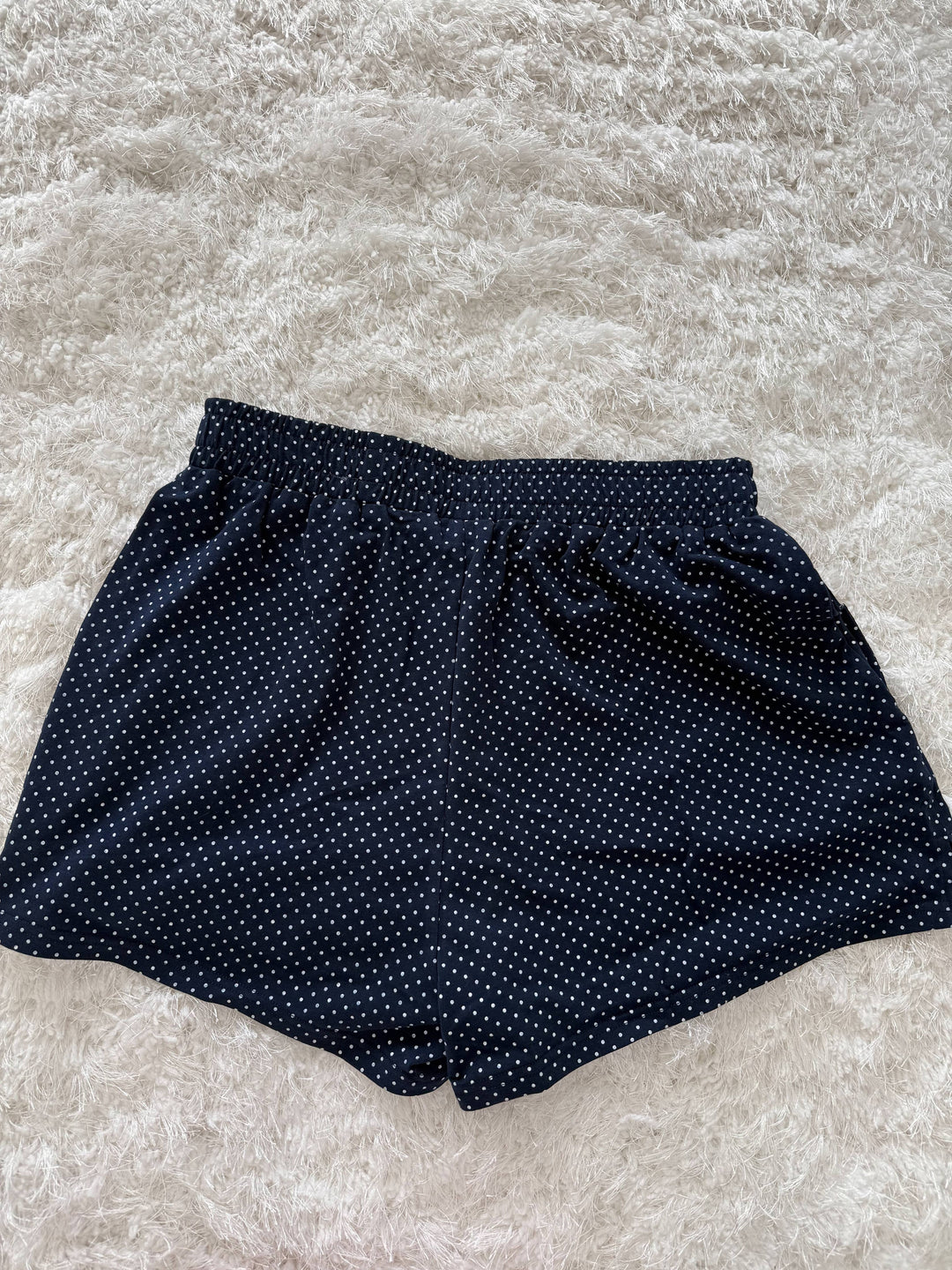 Sunkissed Coconut Navy Polka Dot Shorts