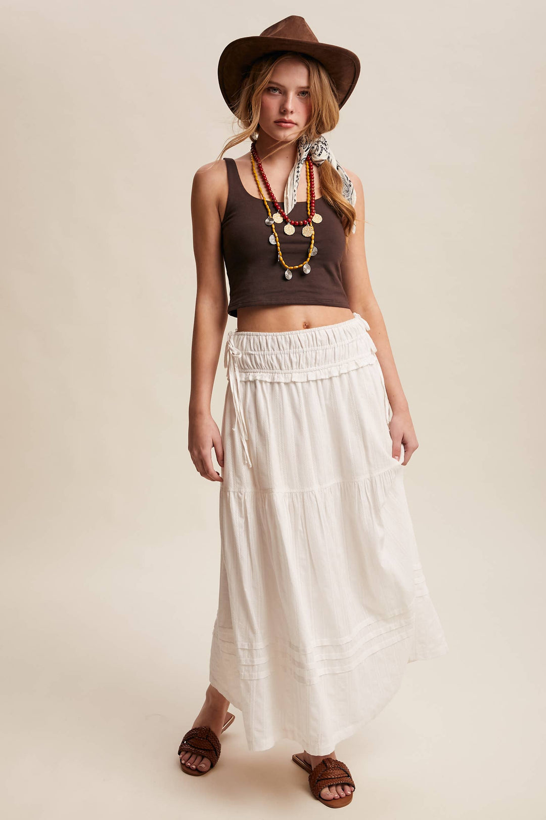 Textured Cotton Maxi Skirt - Baycreek & Co