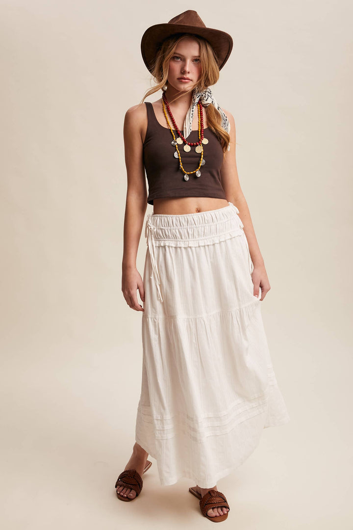 Textured Cotton Maxi Skirt - Baycreek & Co