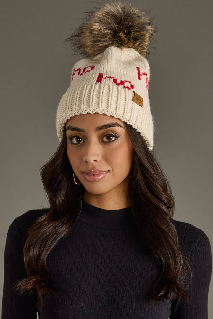 Ho Ho Ho Pom Hat- Red