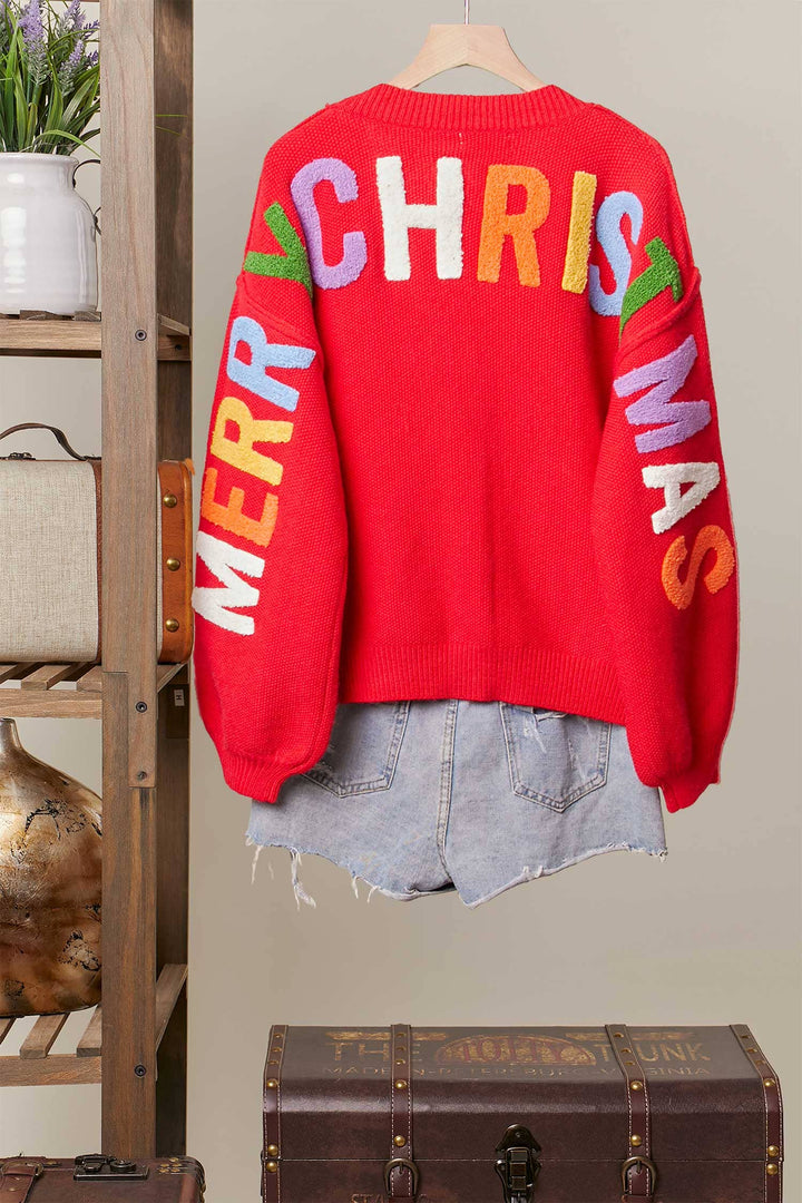 Merry Letter Knit Cardigan