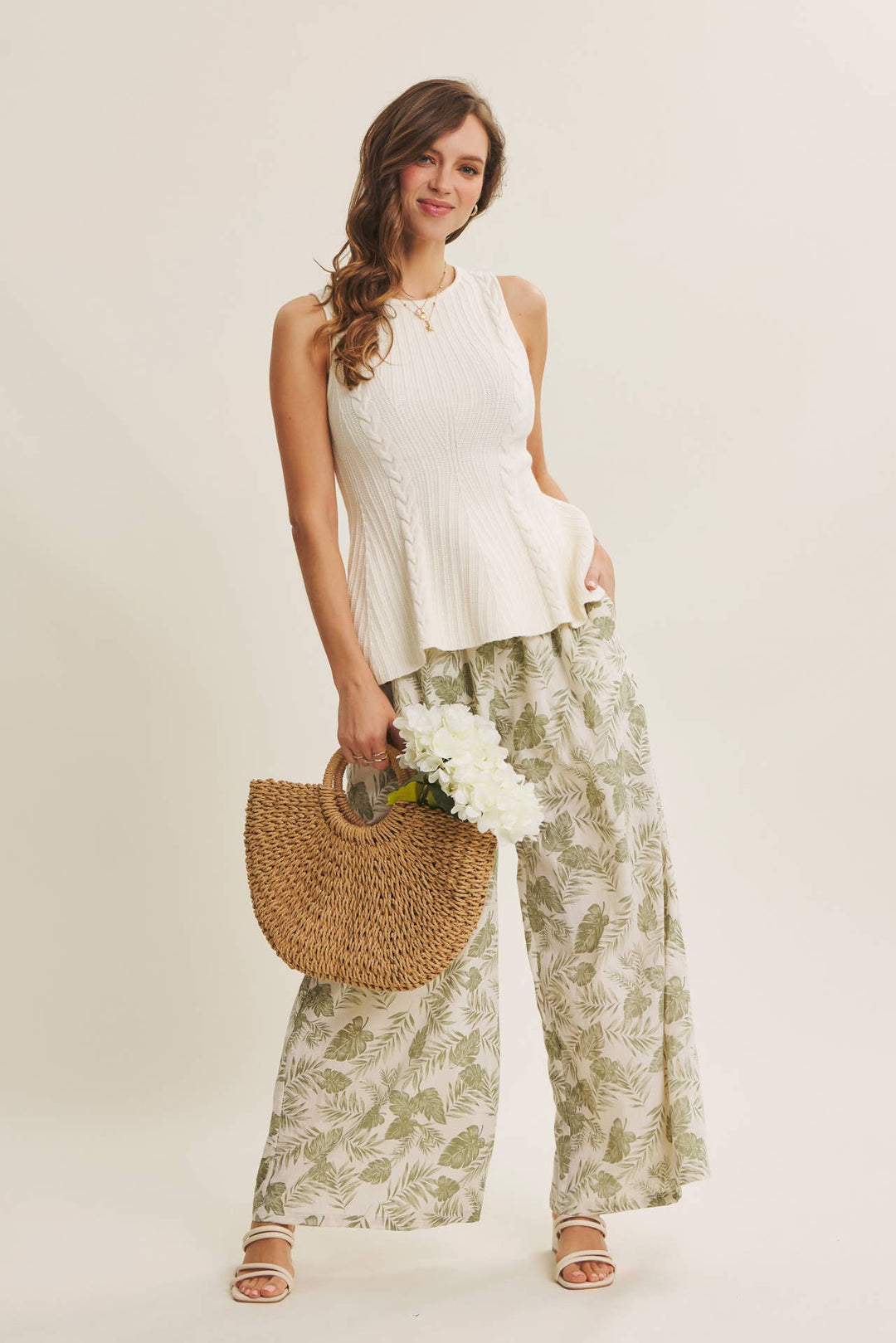 Tropical Wide Leg Pants - Baycreek & Co