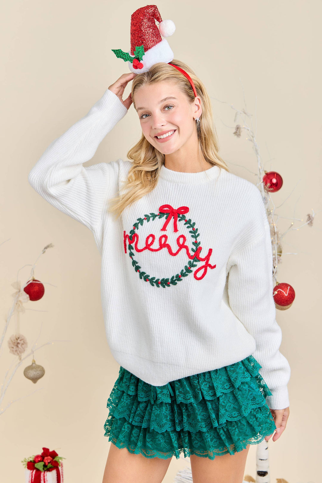 Merry Wreath Sweater