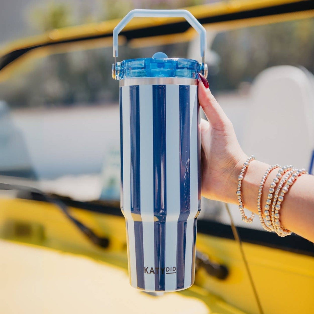 Blue Striped 30oz Tumbler