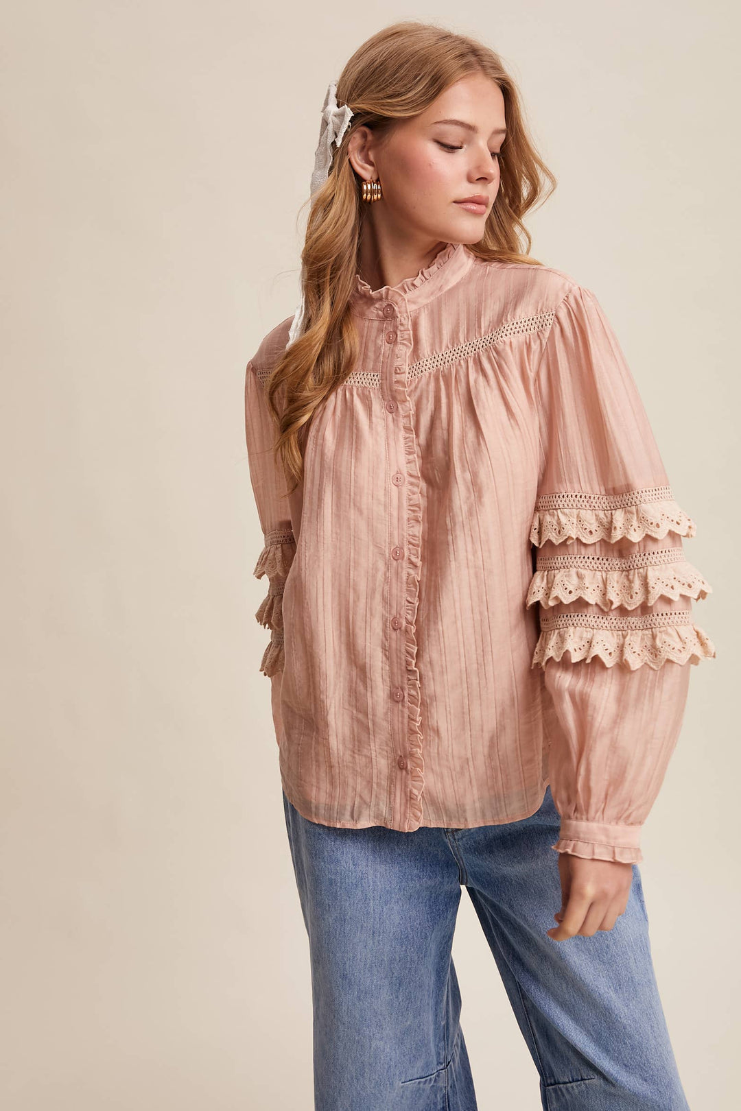Clover Pintuck Blouse - Baycreek & Co