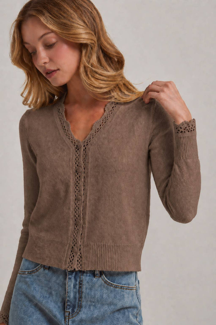 Lace Trim Cardigan