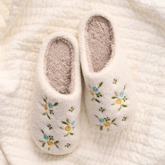 Slippers-Dainty Floral Blue