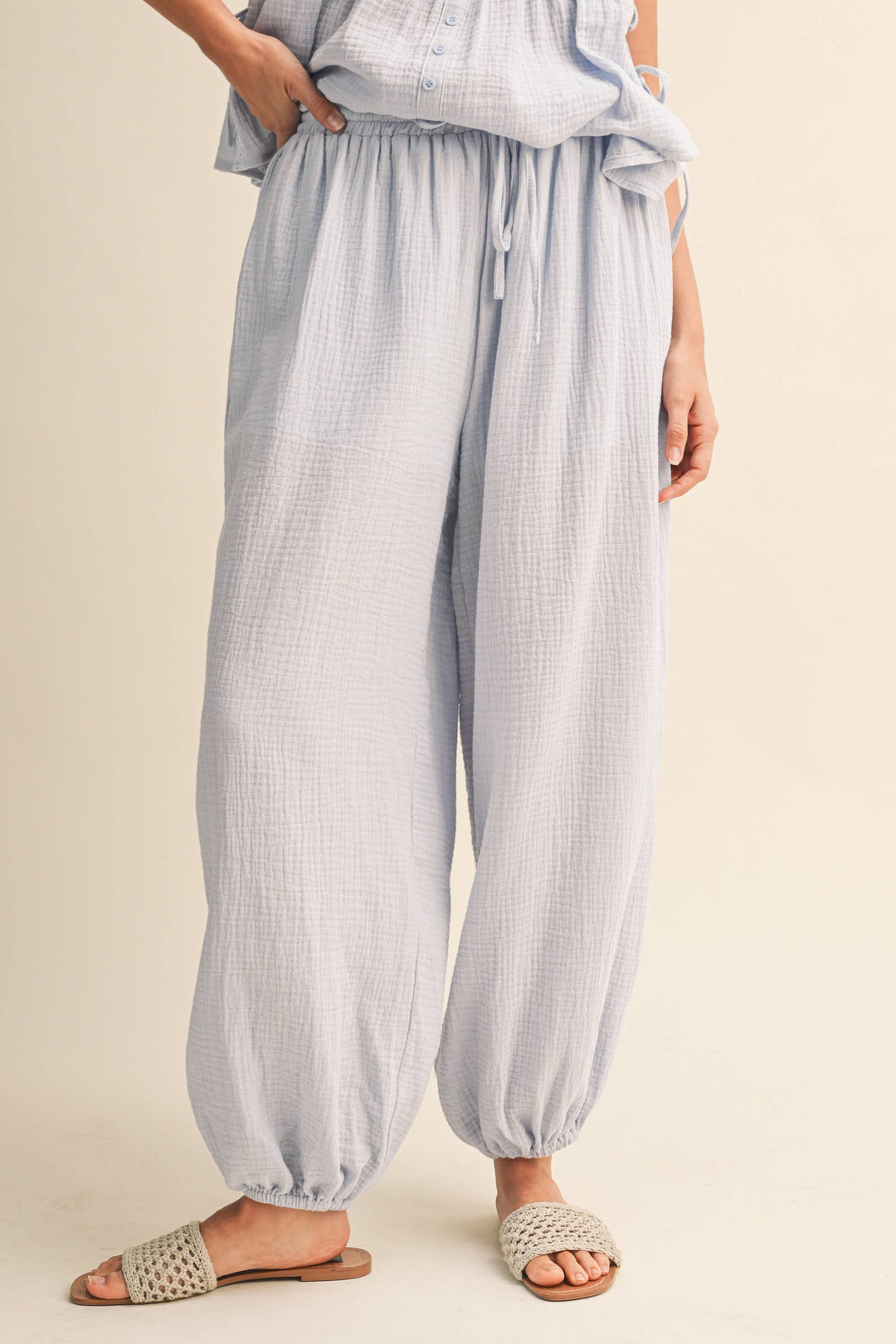 IST6468 TOP EDGE CONTRAST STRAPLESS TOP AND PANTS - Baycreek & Co