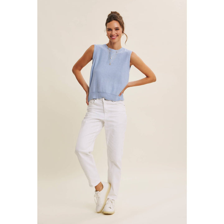 UNEXPECTED TWIST CONTRAST BOW BACK SWEATER TOP - Baycreek & Co