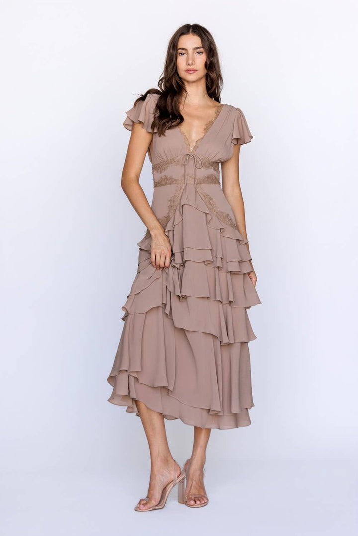 Tiered Ruffle Midi Dress