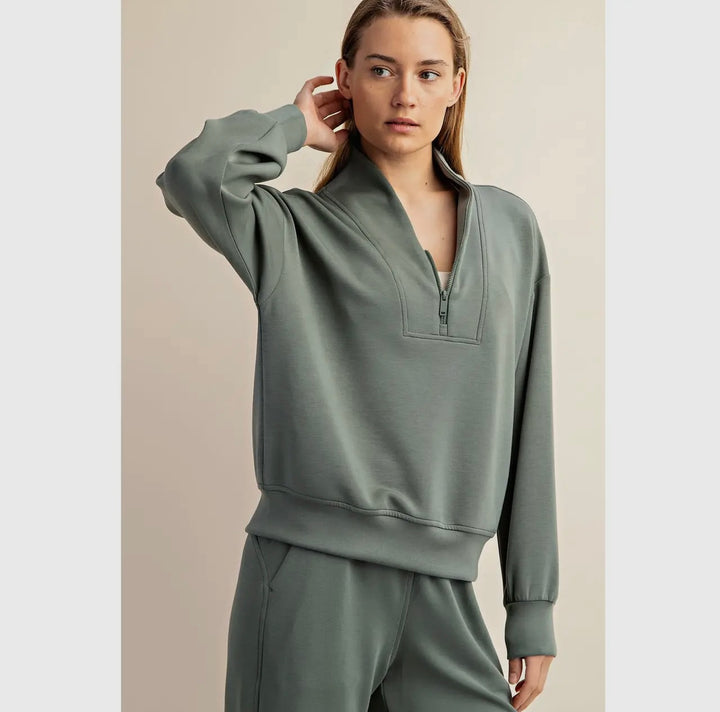 PLUS Corinne Quarter Zip Top