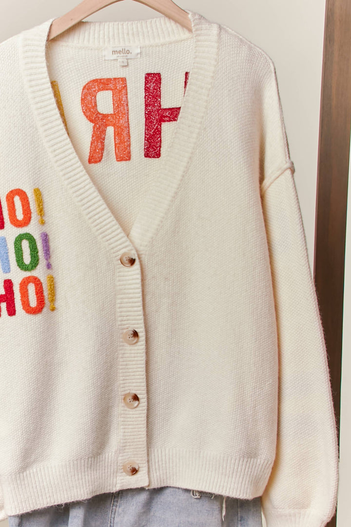 Merry Letter Knit Cardigan