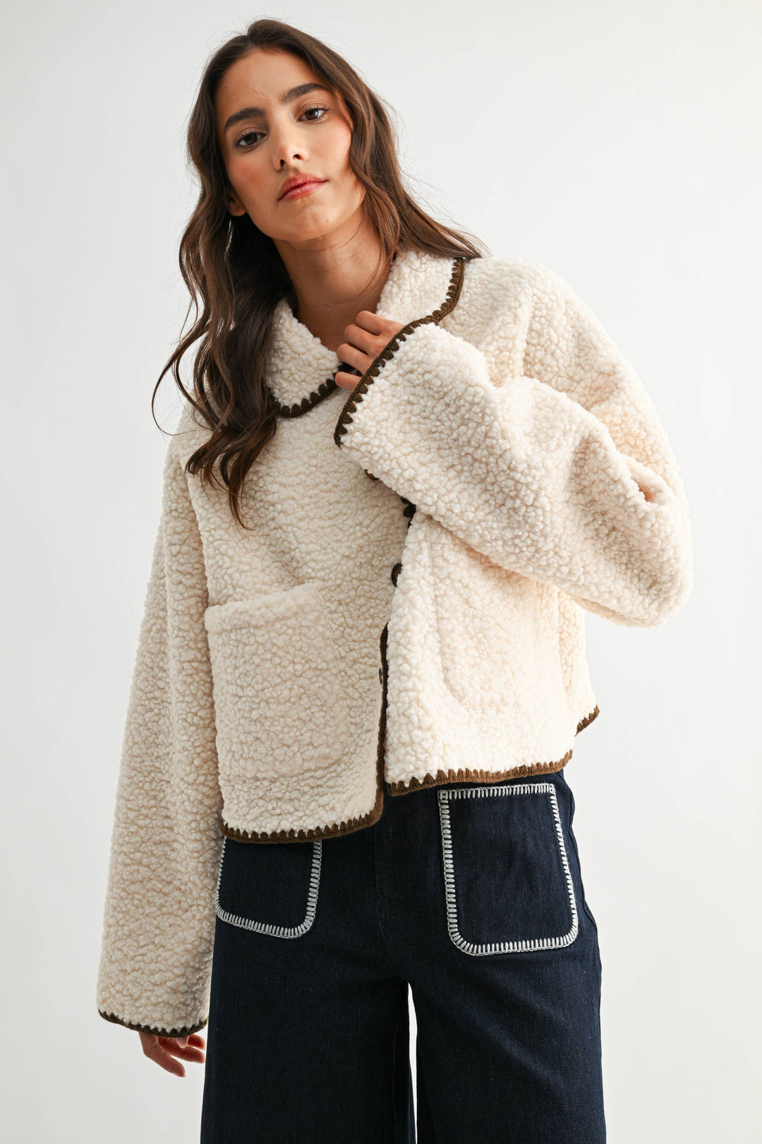 Trim Sherpa Jacket - Baycreek & Co