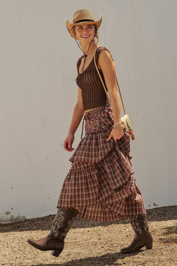 Laramie Plaid Maxi Skirt