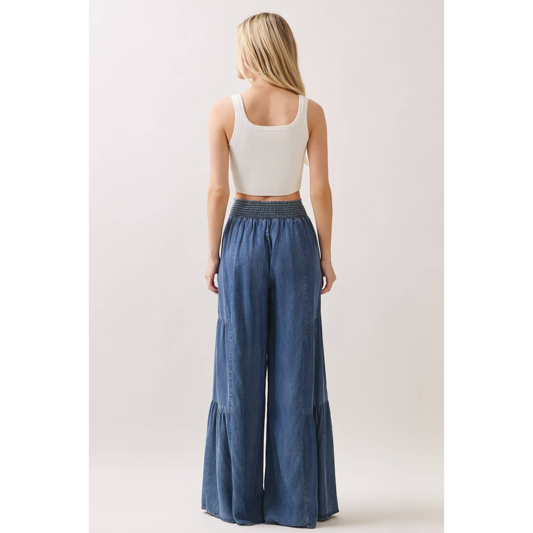 DENIM TENCEL WIDE LEG PANTS - VP3587A - Baycreek & Co