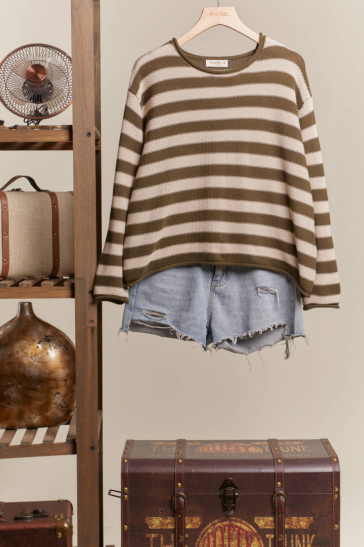 Casual Striped Sweater - Baycreek & Co
