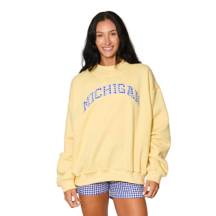 Michigan Butter Yellow Mock Neck