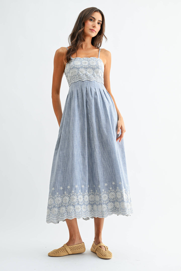 Pinstripe Midi Dress - Baycreek & Co