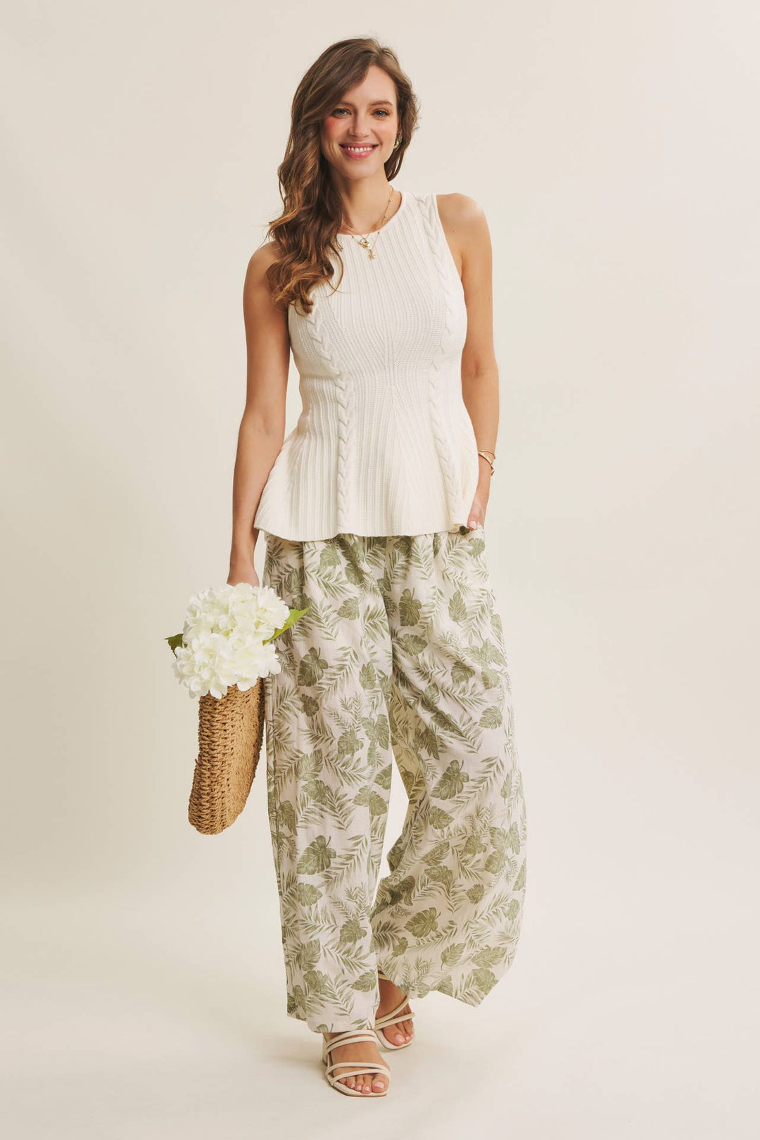 Tropical Wide Leg Pants - Baycreek & Co