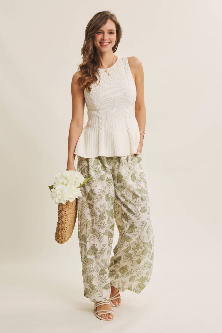 Tropical Wide Leg Pants - Baycreek & Co