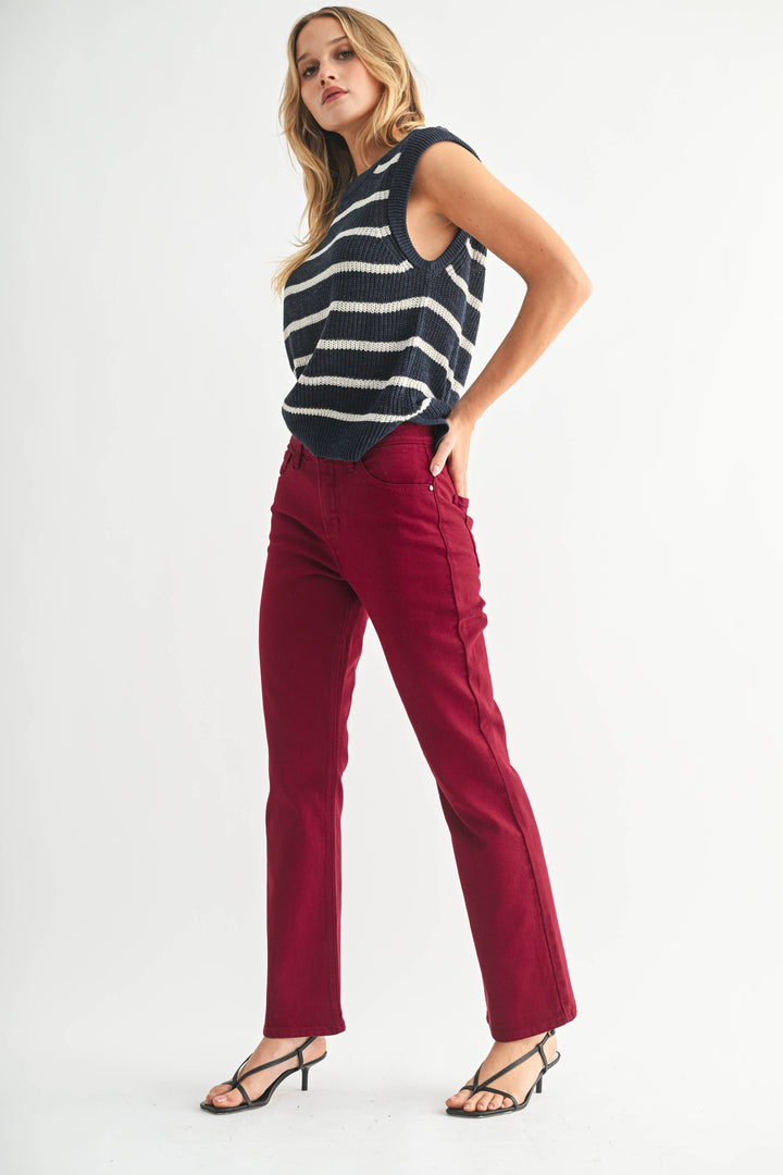Cherry Slim Cropped Bootcut