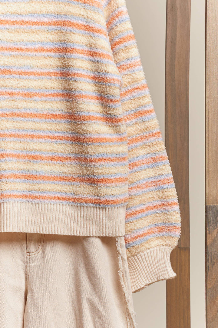 Turtle Neck Multi Striped Sweater - Baycreek & Co