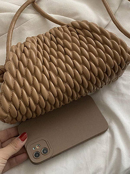 Pleated Solid Color Bags Crossbody Bags Handbags