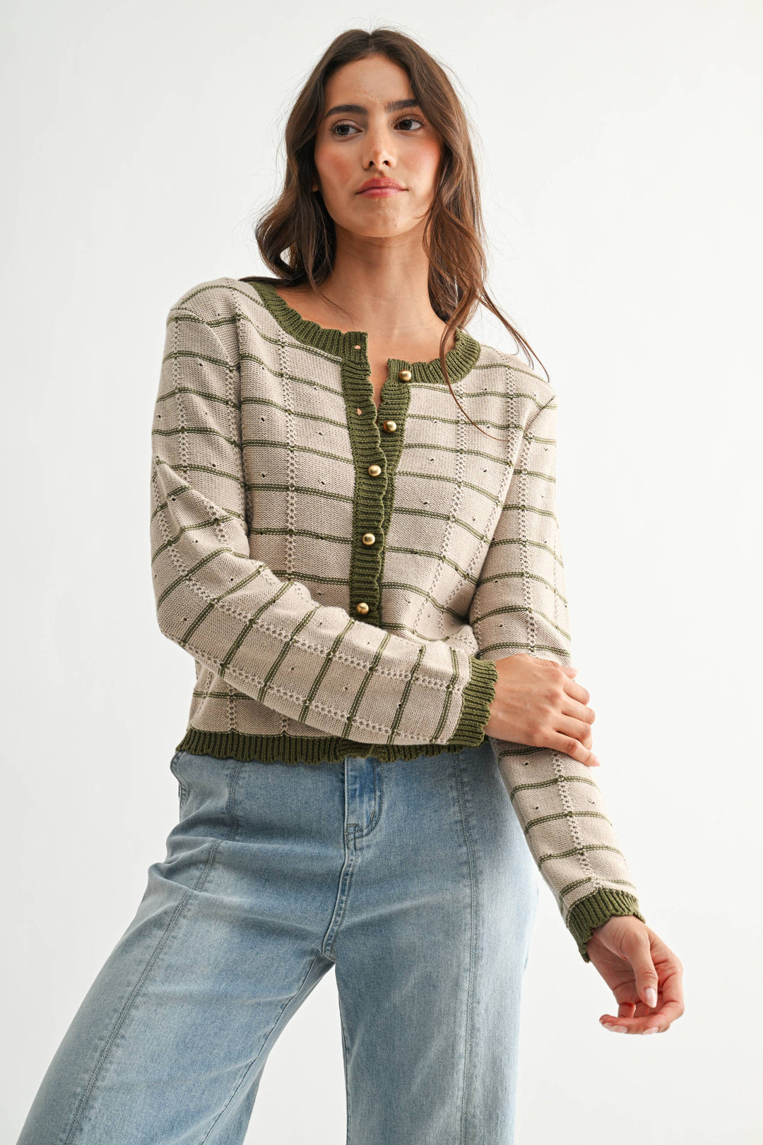 Olive Button Cardigan - Baycreek & Co