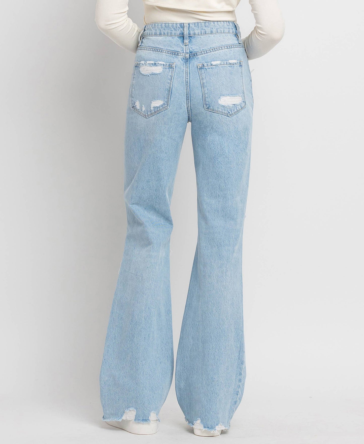 90'S Vintage Super High Rise Flare Jeans