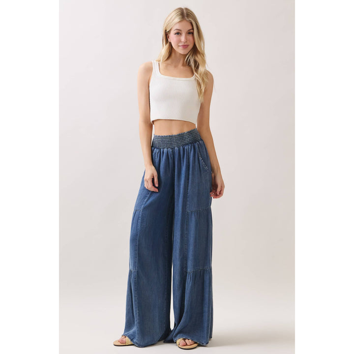 DENIM TENCEL WIDE LEG PANTS - VP3587A - Baycreek & Co