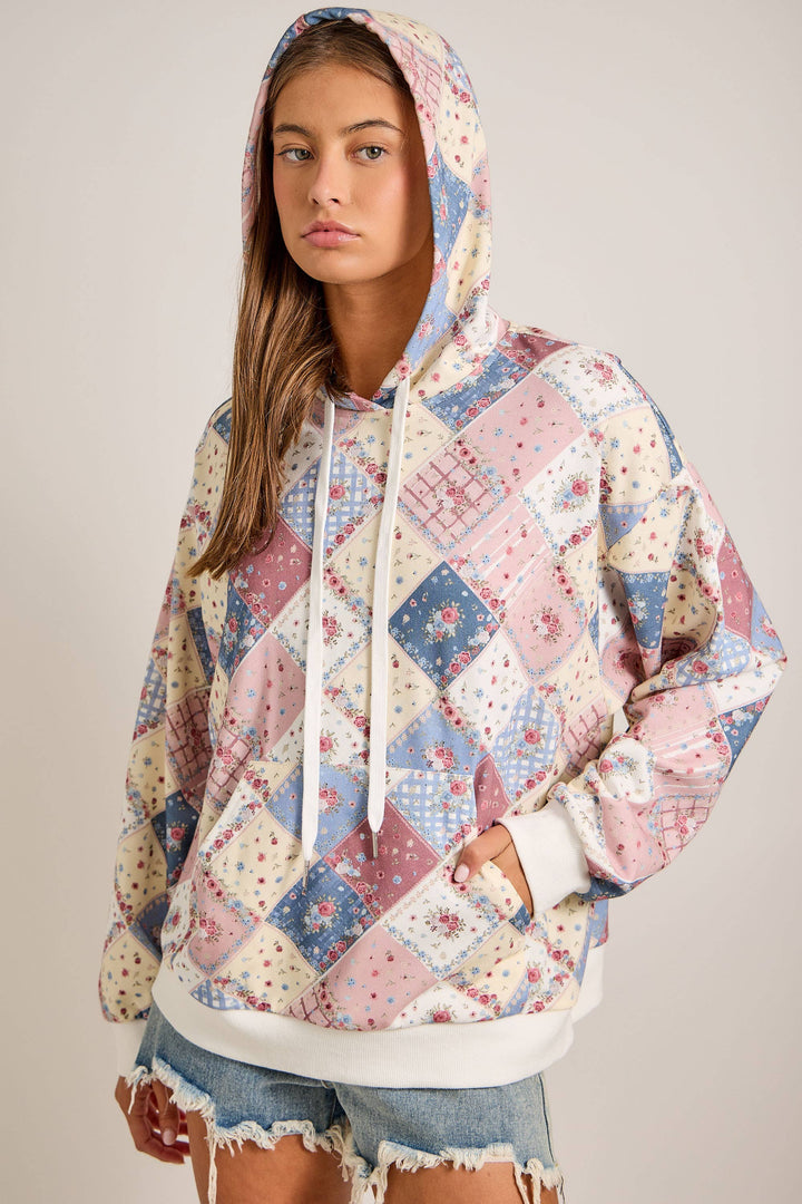 Patchwork Quilted Hoodie